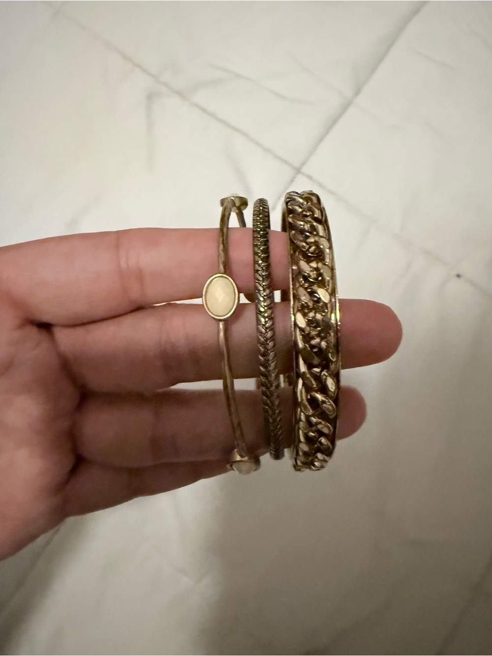 Gold Tone Women's Bracelet Set - 3 Piece